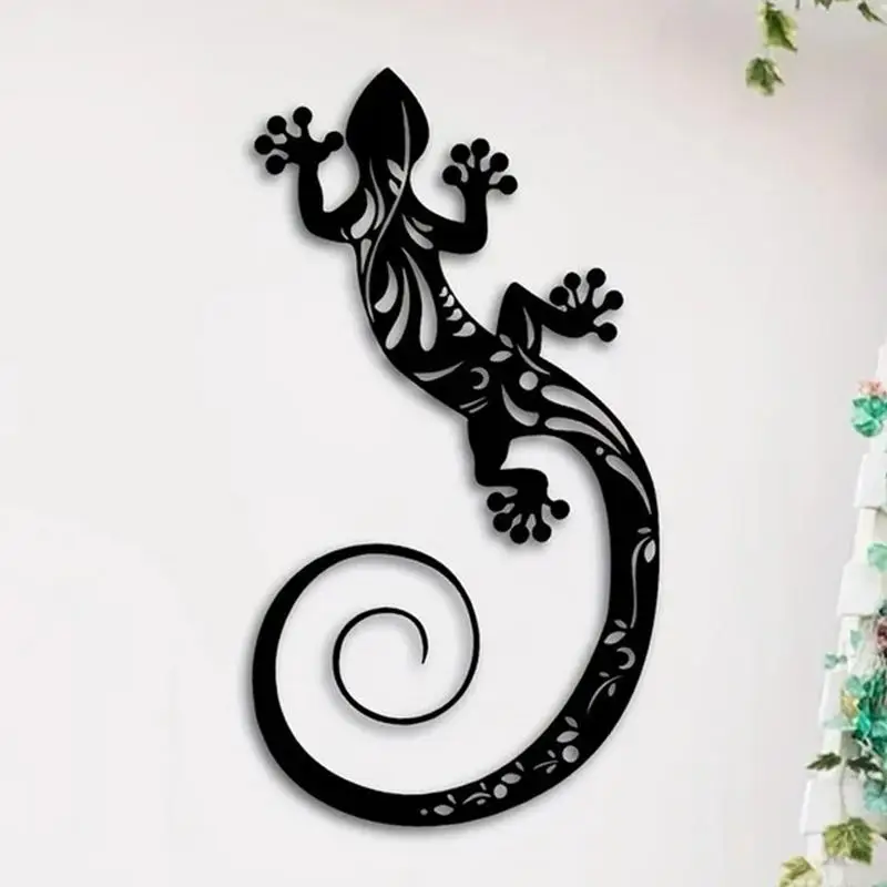 

Metal Gecko Wall Decoration Lizard Wall Art Sculpture Gecko Iron Crafts Hanging Ornaments for Home Garden Yard Patio Balcony