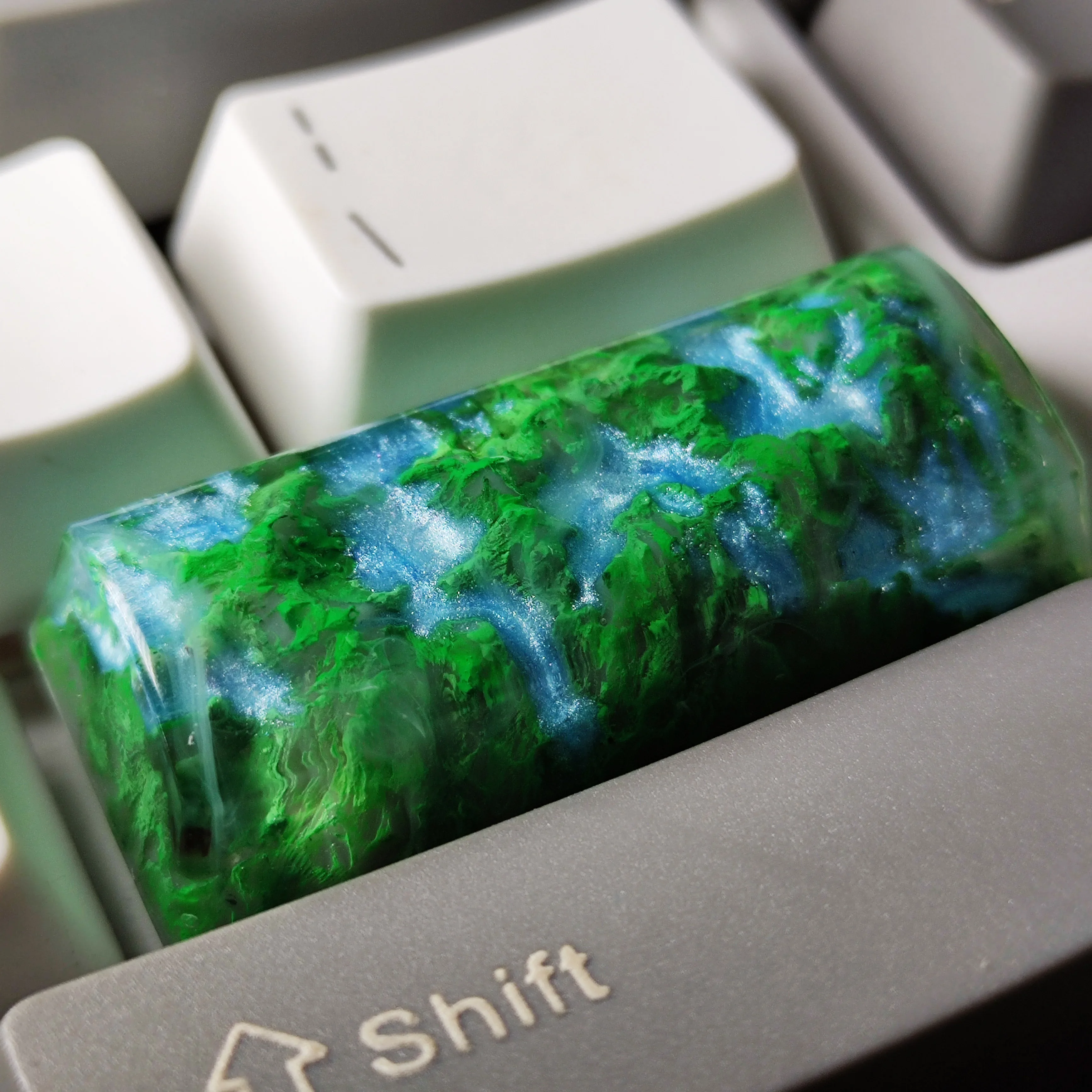 Topi kunci Resin topi langit laut lembah 2.25u masukkan Keycap untuk Keyboard mekanik topi kunci Gamer aksesori untuk hadiah game komputer