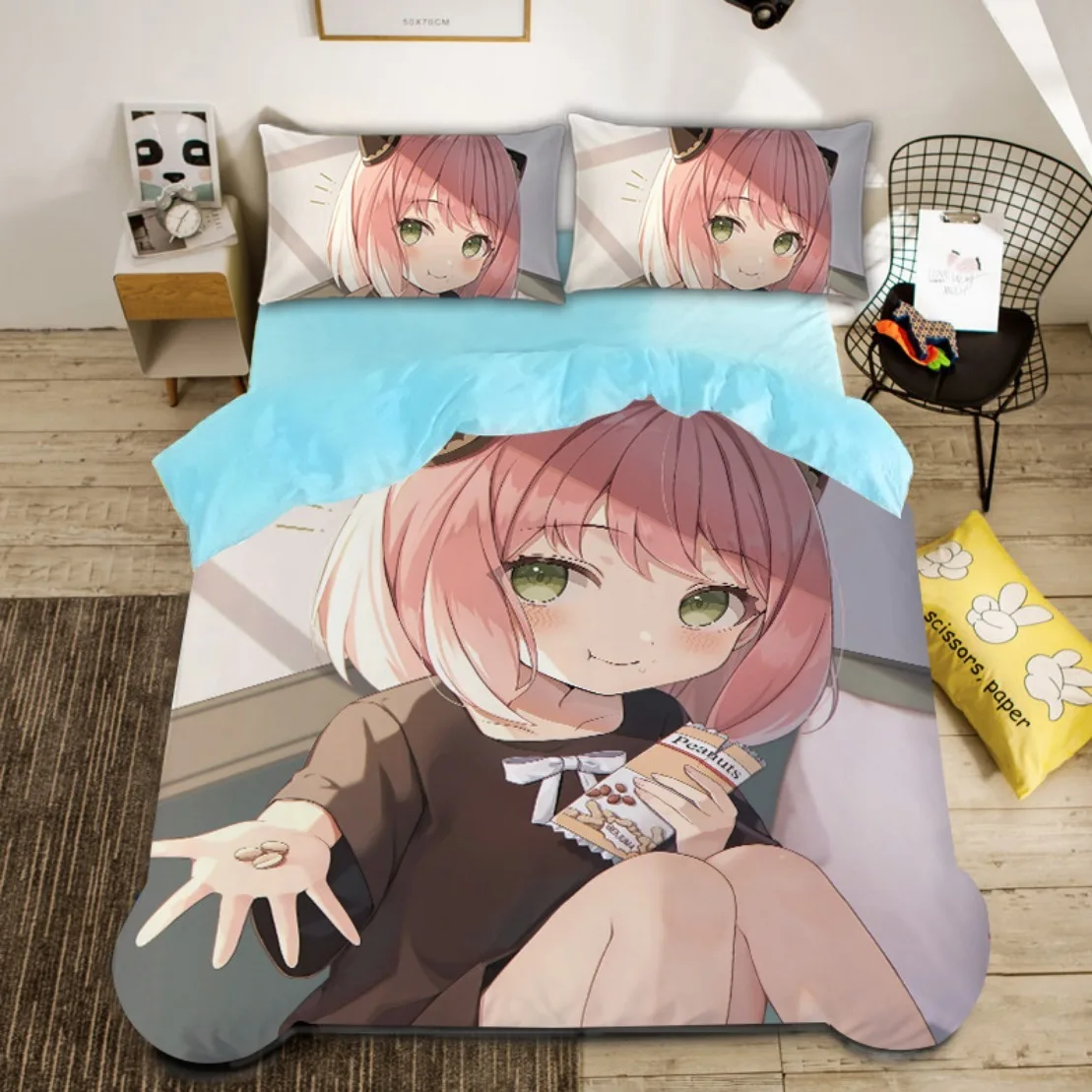 New Anime Kawaii Girls SPY×FAMILY Anya Forger Bedding Set Boys Girls Twin Queen King Size Duvet Cover Pillowcase Bed boys Adults