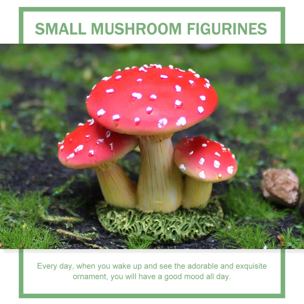 

3Pcs Simulation Mushroom Bonsai Decoration Micro Landscape DIY Ornament Garden Decor Outdoor Garden Decor Mushroom Figurines