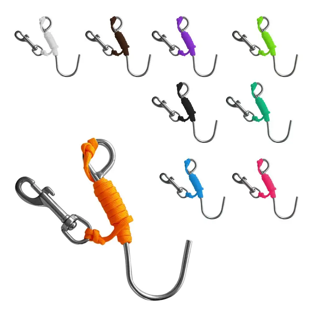 

Крючки для подводного плавания с рифом с линией 120 см и зажимом из нержавеющей стали, одинарный крючок для рифов