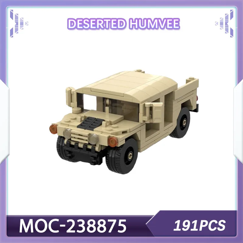 

Building blocks set deserted Humvee car model Military truck MOC-238875 bricks Christmas gift