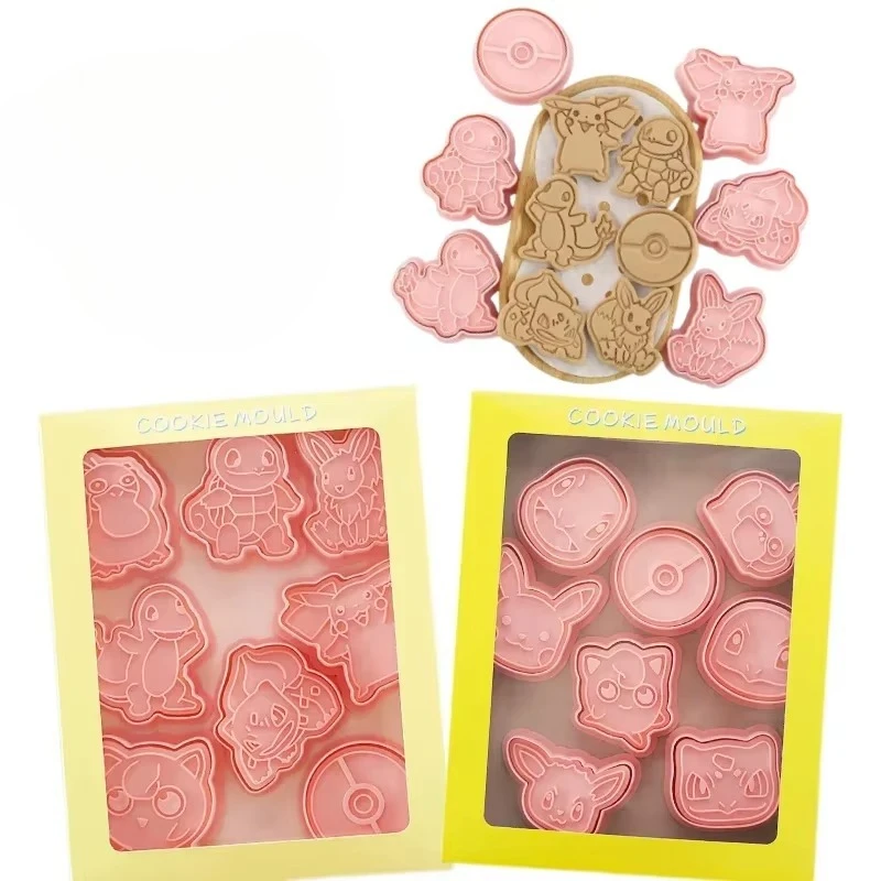 Anime Monster Cookie Mould 3d Diy Pressable Biscuit Mold Cute Elf Anime Figure Cookie Stamp Kitchen Baking Supplies Gifts Toys