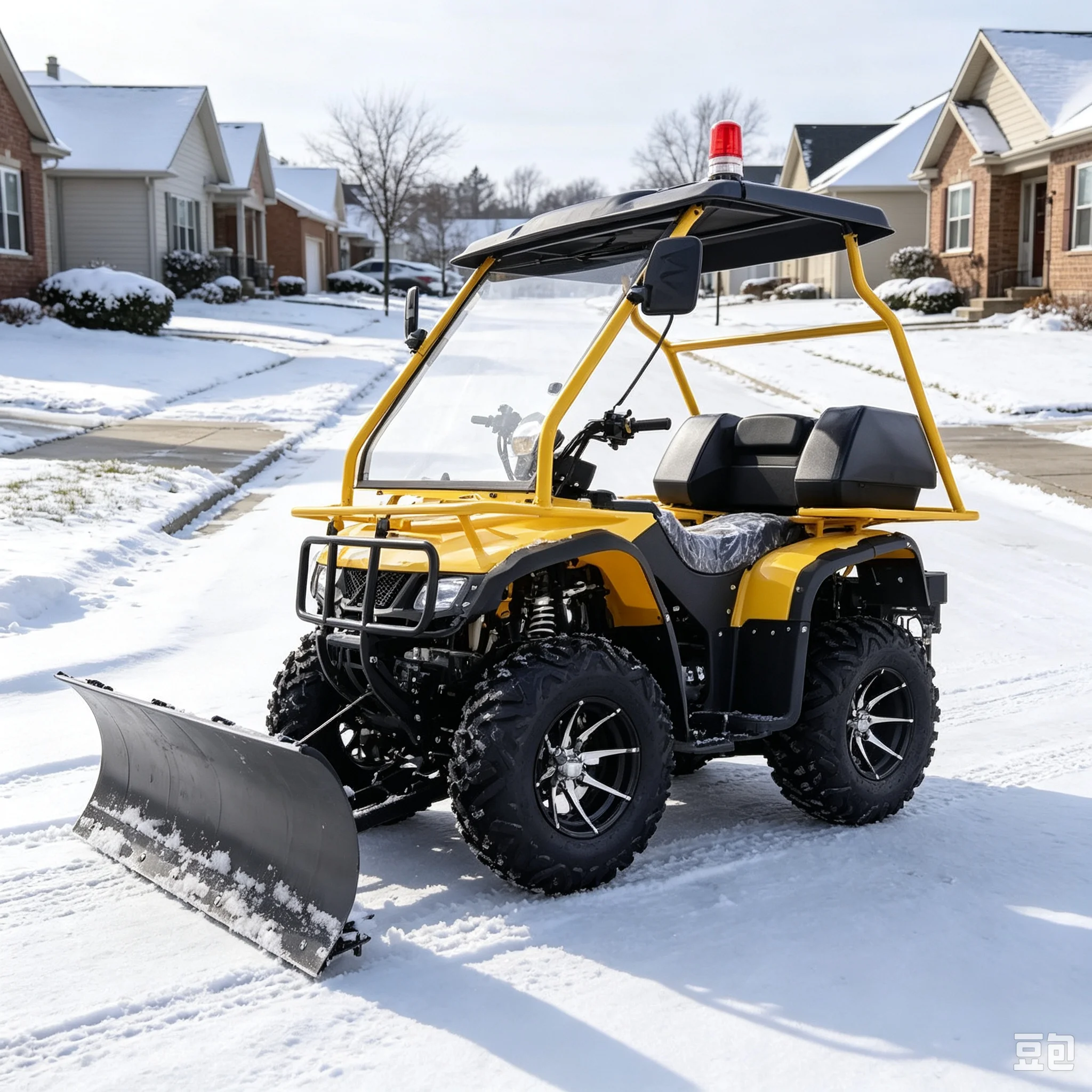 Snow Blower 4 Wheel ATV Ride-on Snow Removal Machine Multi-functional Snow Broom Sweeper