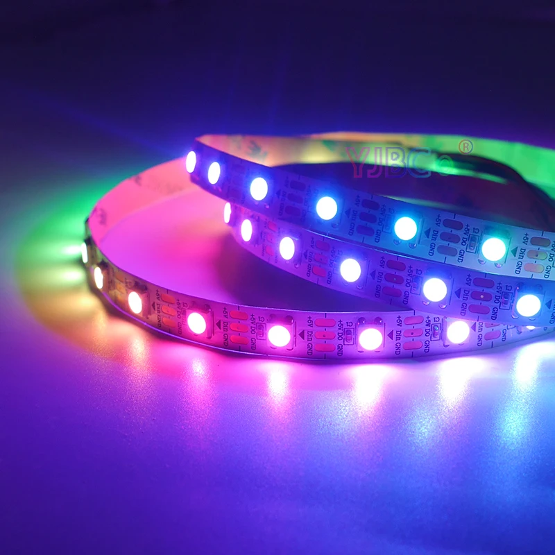 WS2812B Akıllı piksel led şerit ışık; 1m/2m/3m/5m WS2812 IC;30/60/144 piksel/led/m;IP30/IP65/IP67,DC5V tam renkli lamba bandı