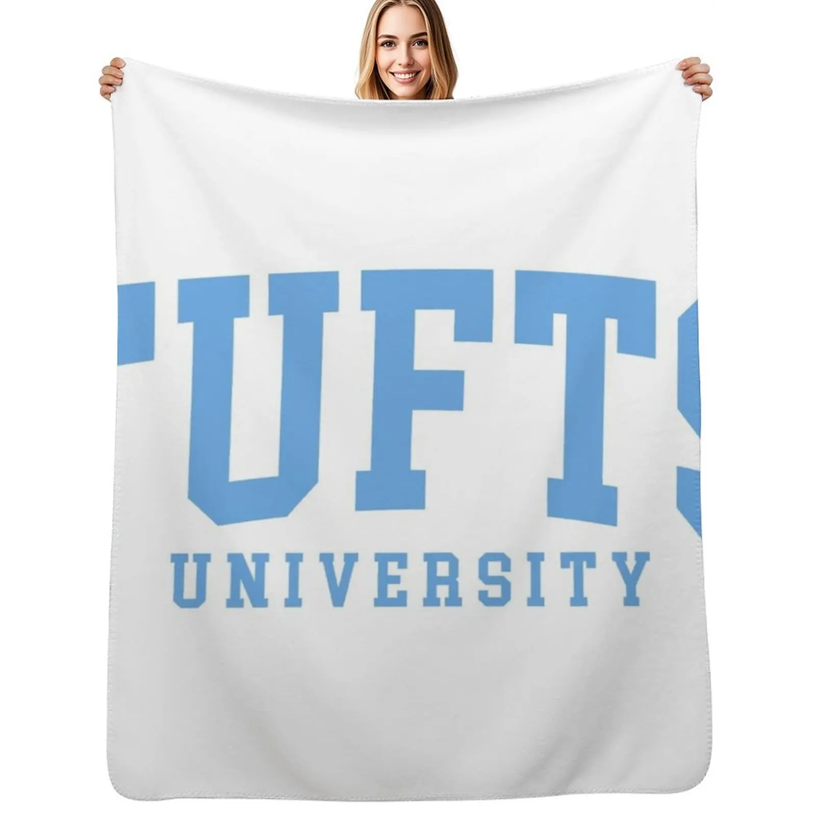 

tufts - college font curved Throw Blanket Beach For Decorative Sofa Fashion Sofas Soft Plaid Blankets