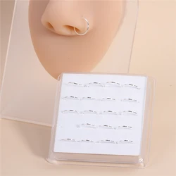 20pcs Boxed Nose Rings Hoops for Women Men Girl Body Piercing Jewelry Piercing Nariz Nose Ring for Single Piercing