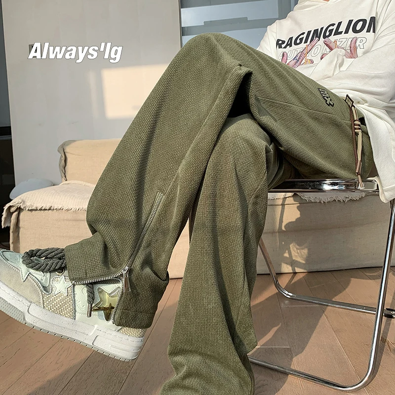 

Military een Casual Pants Men's American Retro Straight Leg Loose Wide Leg Trousers Spring Autumn Faionable Sweatpants