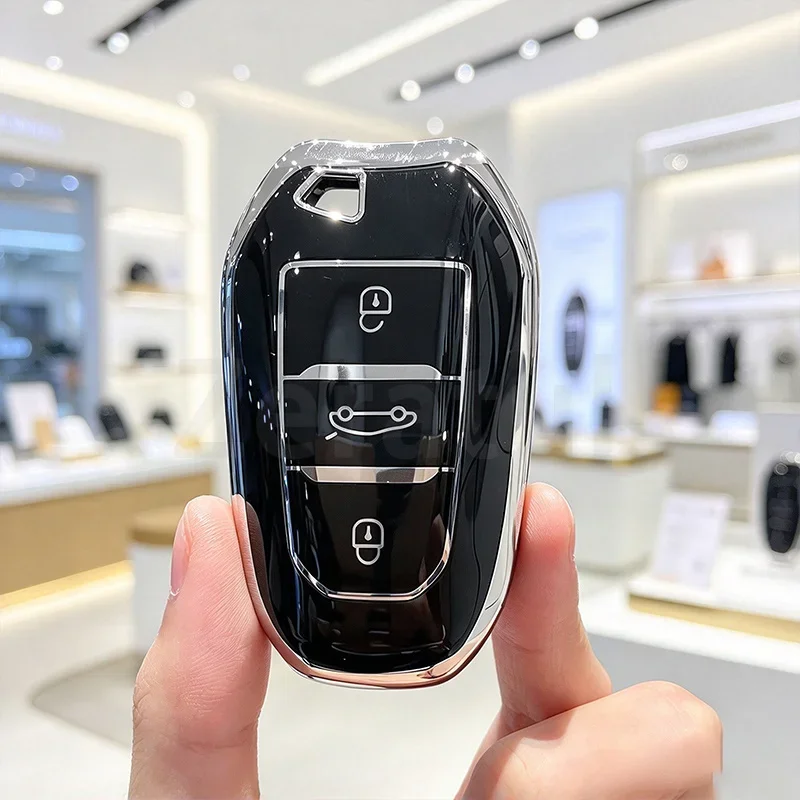 For Peugeot 2008 3008 5008 308 508 for Opel Grandland X Mokka Corsa Insignia TPU Car Key Case Cover Auto Shell Fob Holder Bag