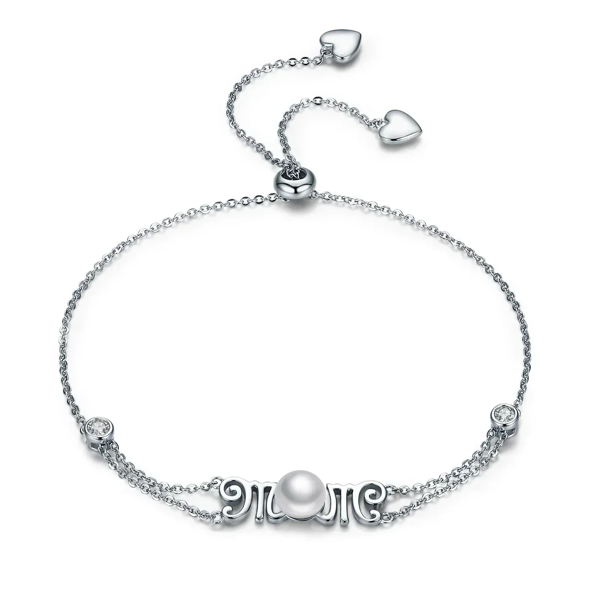 SFB1-pulsera de plata con forma de corazón para mujer, brazalete con circonita delicada, regalo de San Valentín, joyería de boda