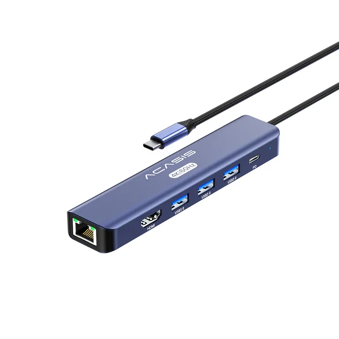 For 6-in-1 Type-C 4K 60Hz Docking Station with USB 3.0 for 2.1 Ethernet Multi Ports Converter-in Stock