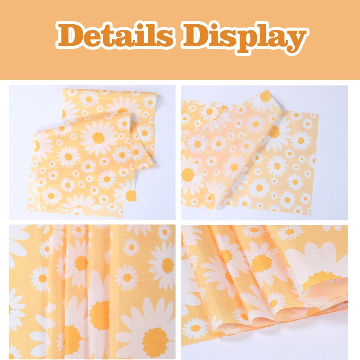 Yellow Daisy Flower Table Runner Polyester Pink Table Runner Party Dining Placemat Table Runner Home Kitchen Wedding Table Decor