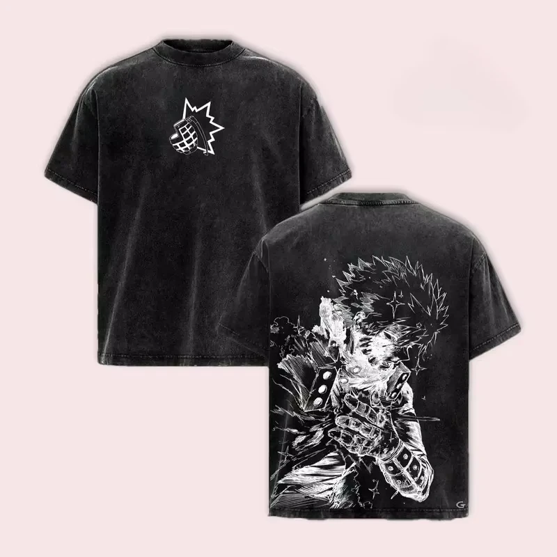 My Hero Academia Midoriya Izuku Graphic Tshirt Men Women Clothing Short Sleeve Cotton T-shirts Washed Tee Harajuku Male T Shirt
