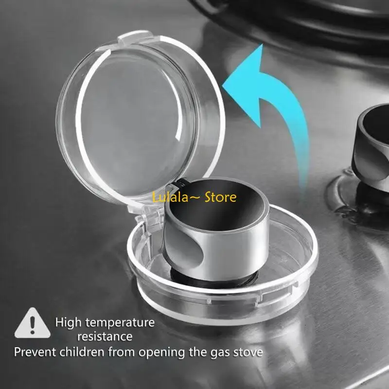 Y4QA Childproof Gas Stove Switches Cover Removable Dust Protectors Cover Heat Resistant Baby Safety Oven Lock Lid - Image 5