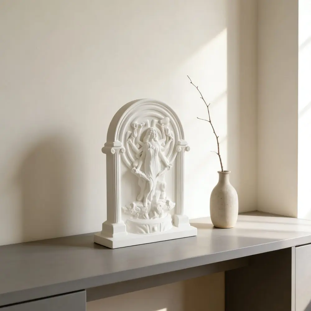 Triple Goddess Hecate Statue Plaster Relief Shrine Sculpture for Home Altar Bedroom Bookshelf Decor Greek Mythology Witch Gift