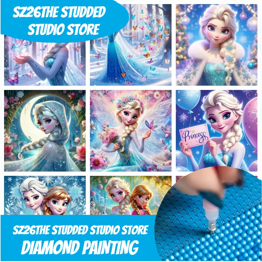 

Набор для вышивания крестиком и алмазной мозаики «Принцессы Диснея» (Снежная королева) — рукоделие, декор для дома, мультфильм Frozen