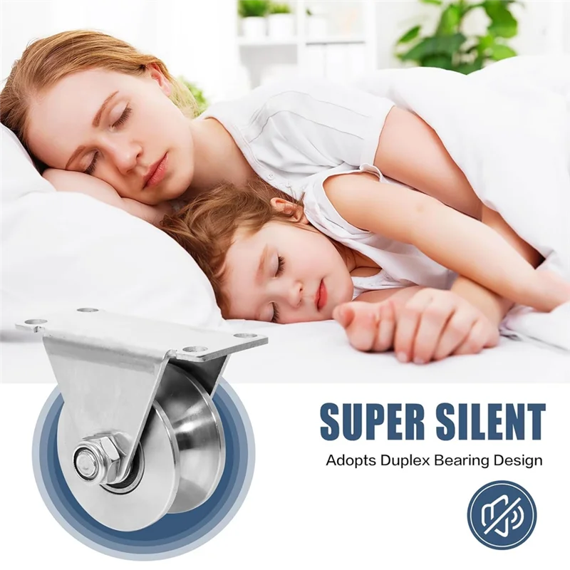 Puleggia con scanalatura VEHO-U, blocchi in acciaio inossidabile Confezione da 2 pulegge con scanalatura a rotazione super silenziosa, per la movimentazione di attrezzature da palestra fai da te