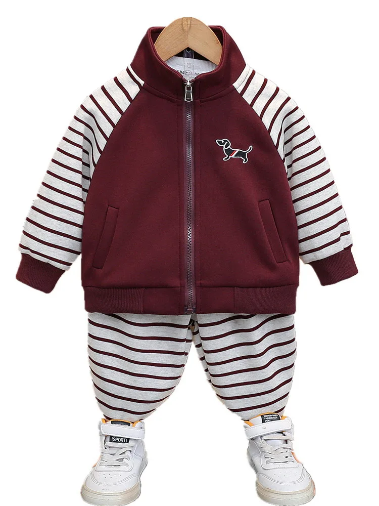 

Spring/Autumn Teen Tracksuits Boy Clothes Suits Fashion Patchwork Zipper Coat+Pants 2Pcs/Set Children Sports Outfit 2-11Years