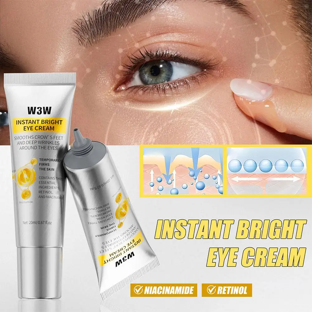 20ml Eye Cream Reduce Dark Circles Fine Lines Instant Firming Niacinamide Retinol Brighten Moisturizing Hydrating Eye Skin Care