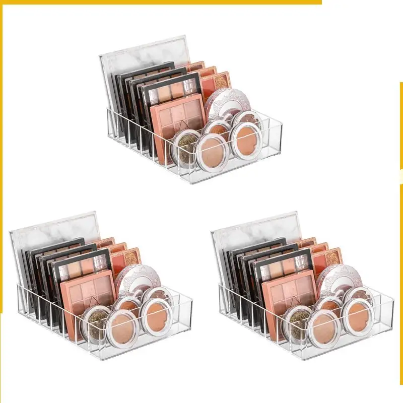 

A92P 3X Makeup Organizer, Compact Makeup Palette Organize, 7 Sections Cosmetics Storage Box For Bathroom Countertops