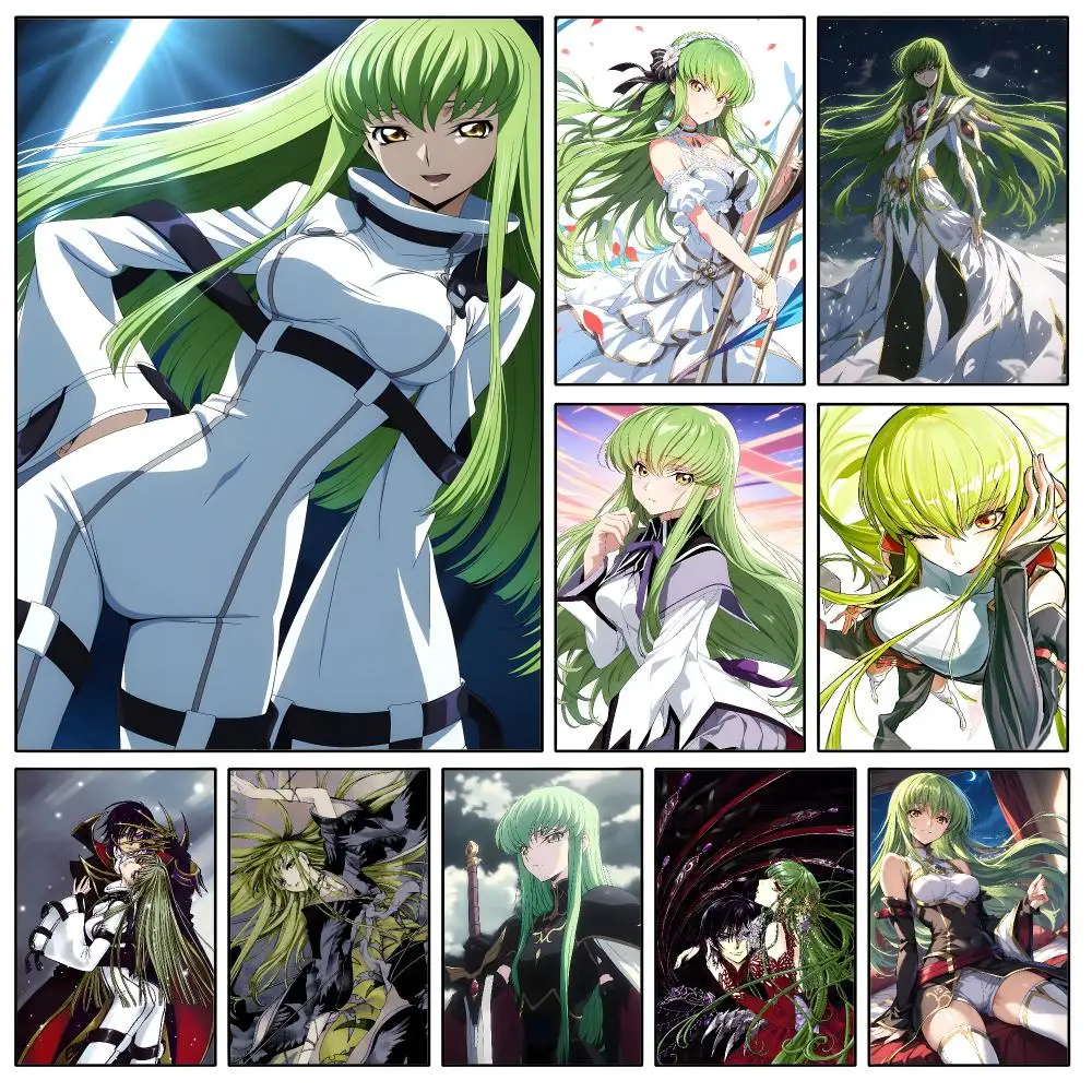 Anime C.C. Code Geass Lelouch Poster Waterproof HD Modern Peel And Stick Wall Decor Bedroom Living Room Dorm Office