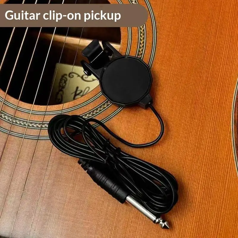 Captador de Áudio com Clipe para Violão Acústico, Bandolim, Bouzouki, Violino, Banjo, Ukulele - Cabo de 2,5m - Transdutor de Som