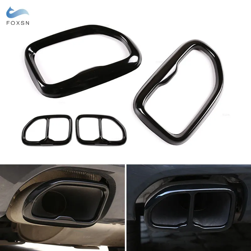 For BMW X3 G01 X4 G02 2018 - 2022 Stainless Steel Glossy Black Car Tail Exhaust Pipe Outlet Muffler Pipe Cover Trim Accessories