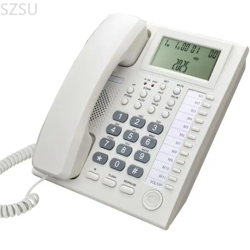 SZSU Corded Telephone Desktop House Phone Seniors Caller Big Button Integrated Telephone for Home Office Guest Room