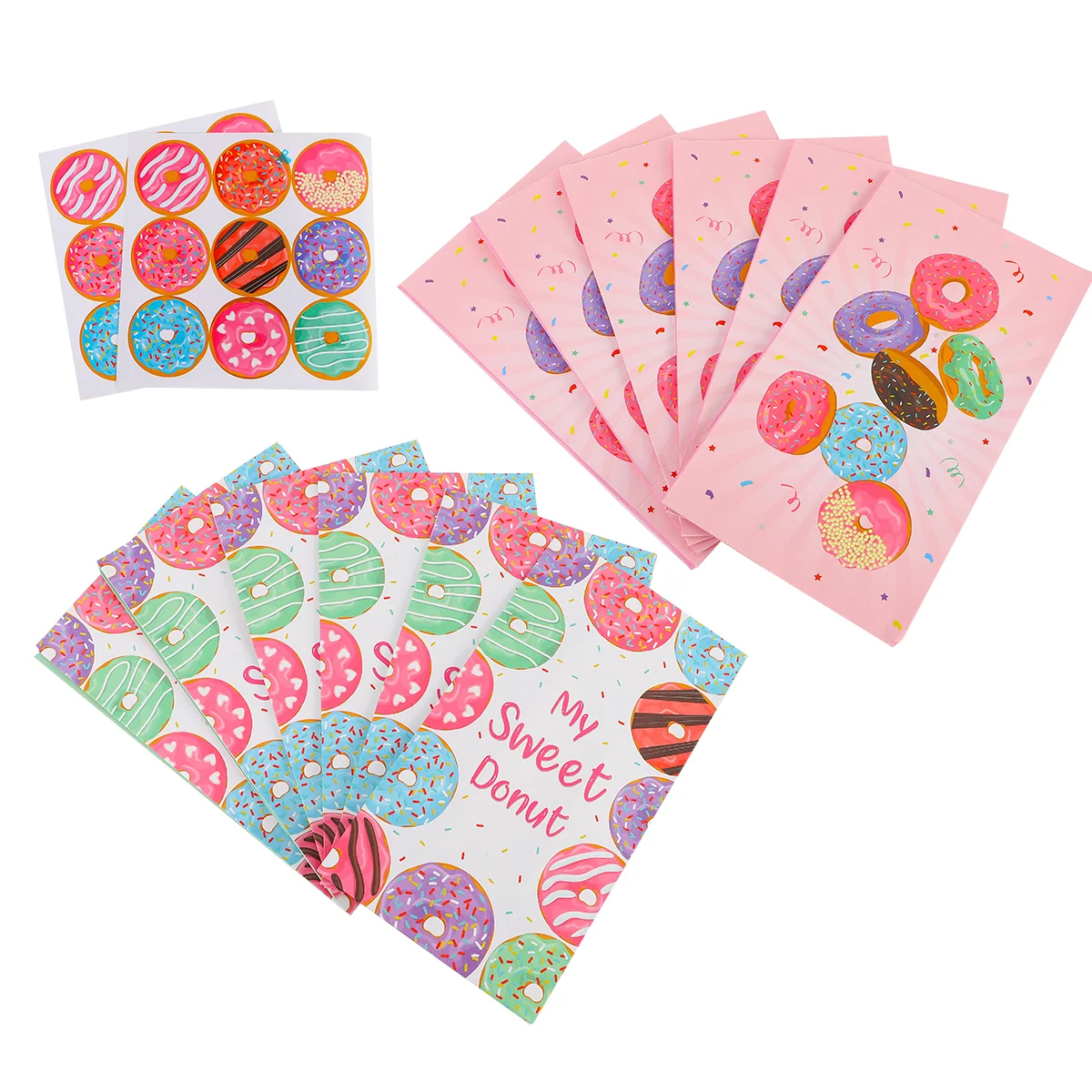 

1 Set Large Capacity Donut Theme Party Favor Candy Storage Paper Party Favor Bag for Birthday Celebration Creative Candy Bag