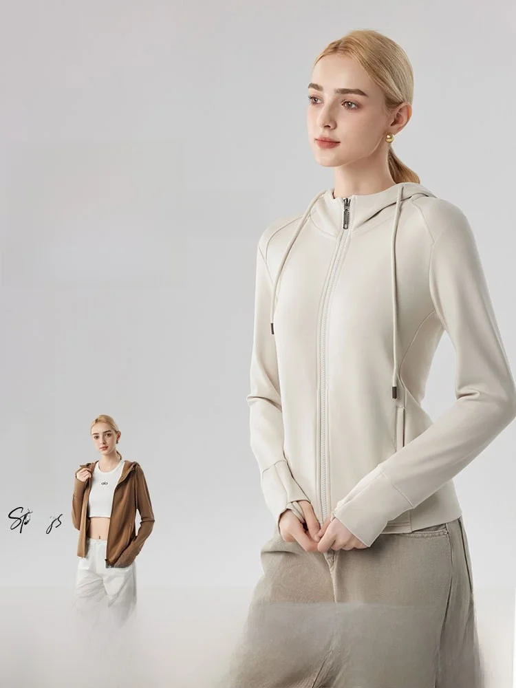 l-lyocell-hoodie-jaet-women's-spring-summer-spor-slim-fit-design-zipper-ort-outerwear-casual-sle-antibacterial