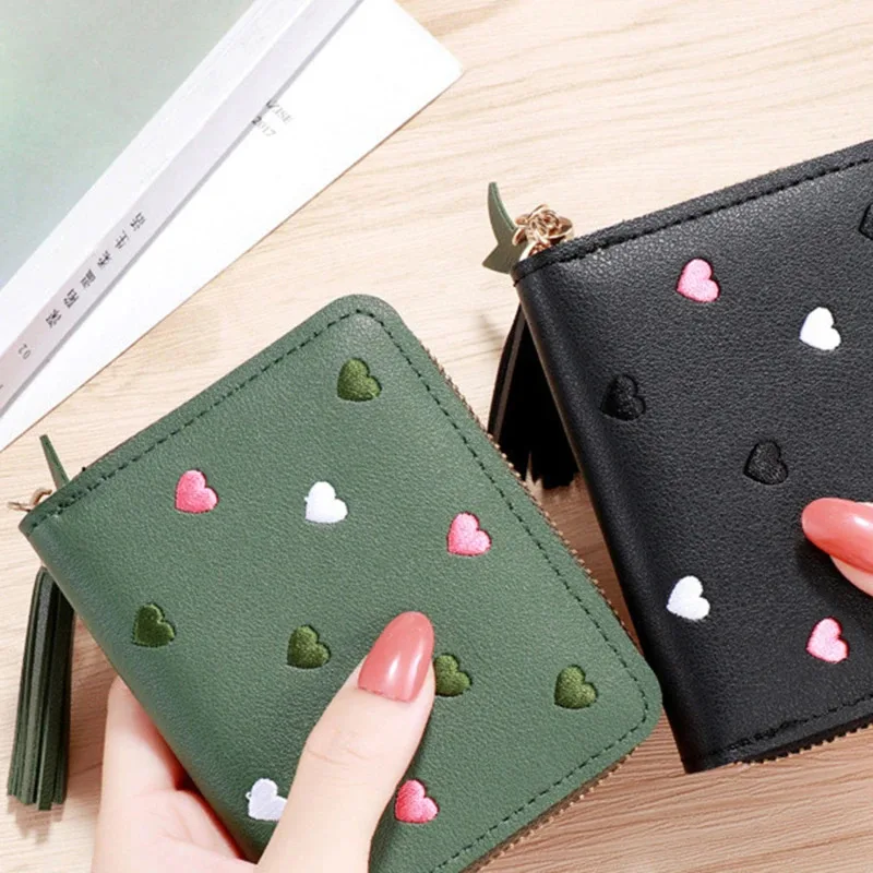 

Cute Women's Handbag Wallet (1PC) - Mini Tassel, PU Leather Zipper Coin Pouch
