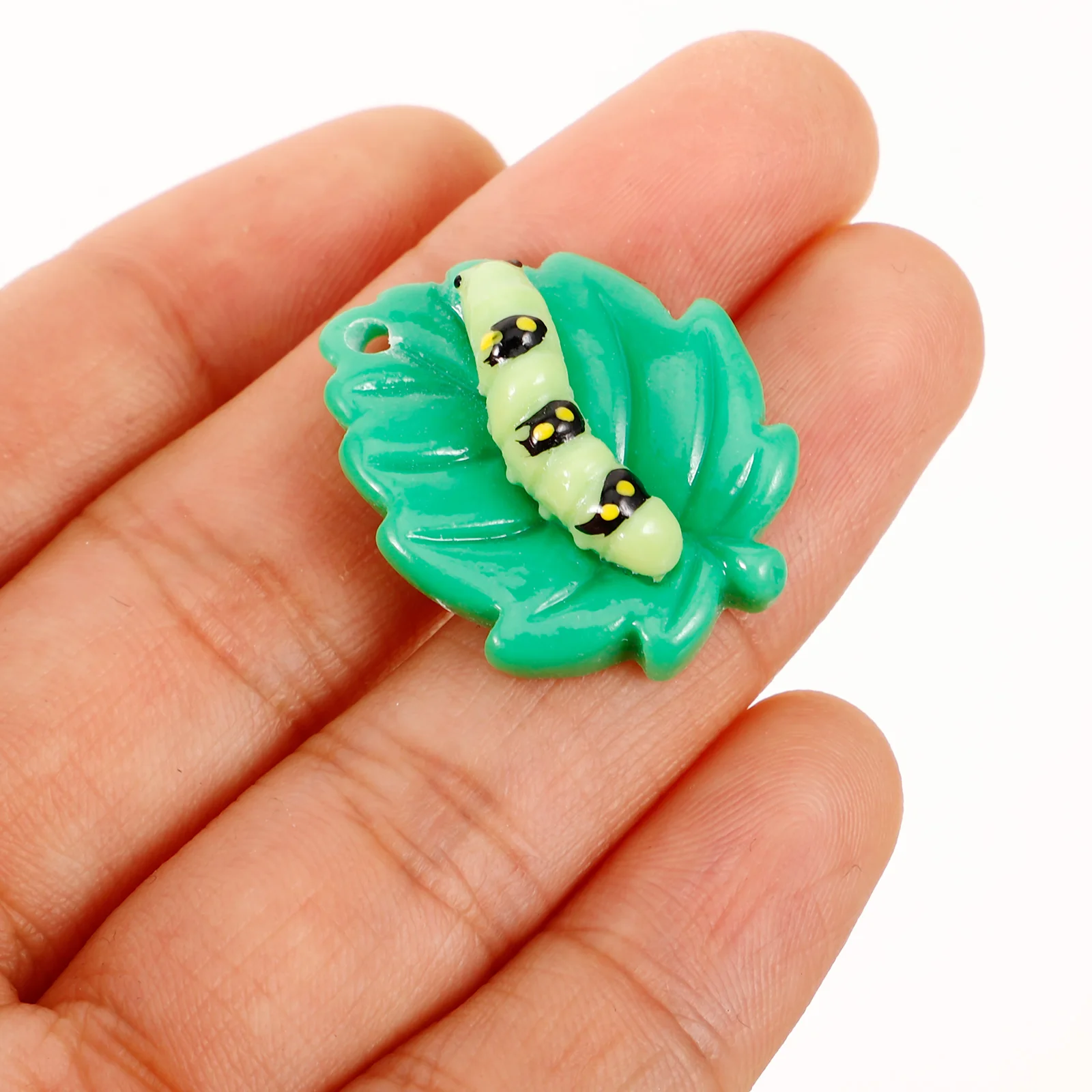 

10pcs Caterpillar Pendant Charm Resin Jewelry Making Accessory Keychain Phone Decor Handmade Earrings Necklace Bulk Craft