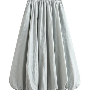 Long Wesity-Skills with Balloon Design for Women, Solid Color Clothing, High Elastic Waist, Loose, Grunge Aesthetics 8 Main Sales Skirt Office - №6