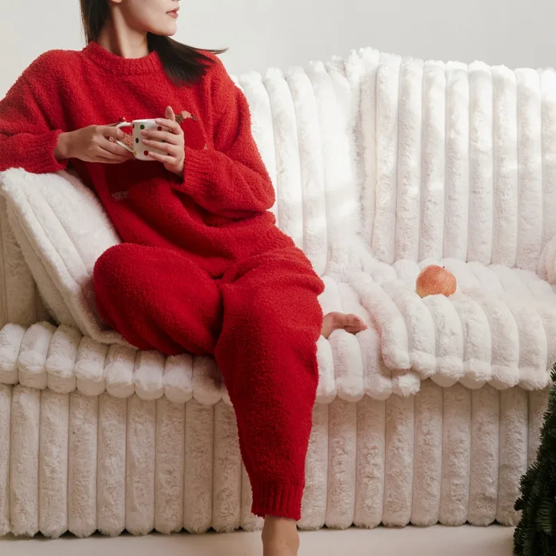 هدايا السنة الجديدة لعام 2025 من الحصان: ملابس نوم لسنة الولادة الحمراء، بيجامات، دافئة وقريبة ومريحة #6