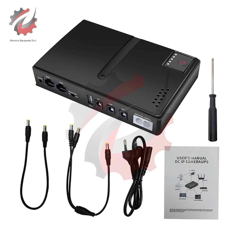 DC 18W 1018L UPS Uninterruptible Power Supply 5V 9V 12V 15V 24V Mini Portable UPS Backup Power Adapter for WiFi Router