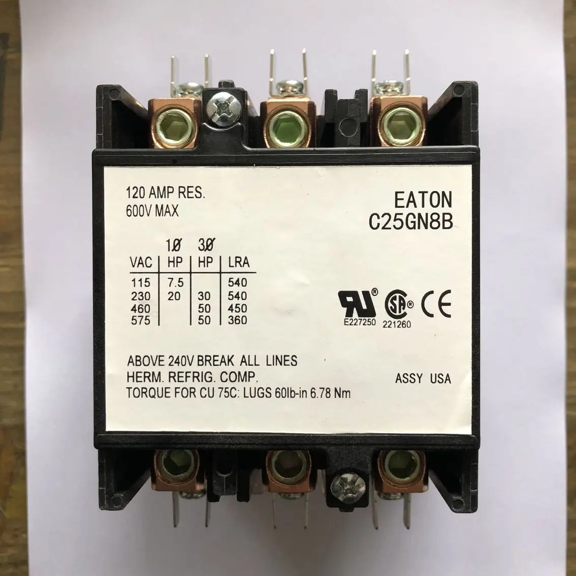 Plasma Bobina do Contator 003139 003249maxpro200 Ac120v 50 60hz C25gny8 C25gny8b Hpr130xd