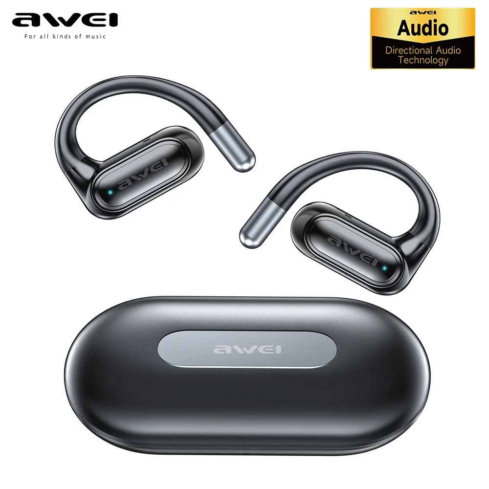 Awei T93 Air Conduction Bluetooth 5.3 Earphones HiFi Stereo Wireless Sports Headset EarHook Headphones Not-in-ear Earbuds