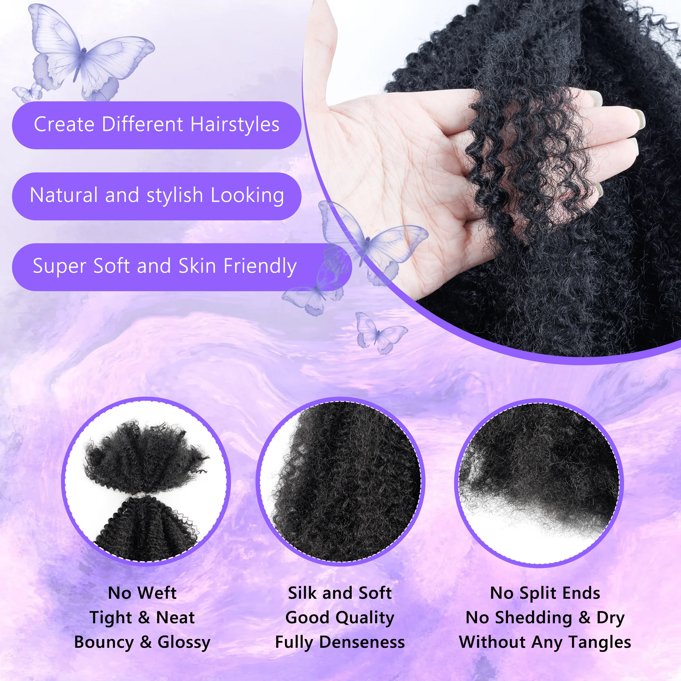T1B-4# Synthetic Braiding Hair Pre Stretched Synthetic Hair Bundles for Wig Making