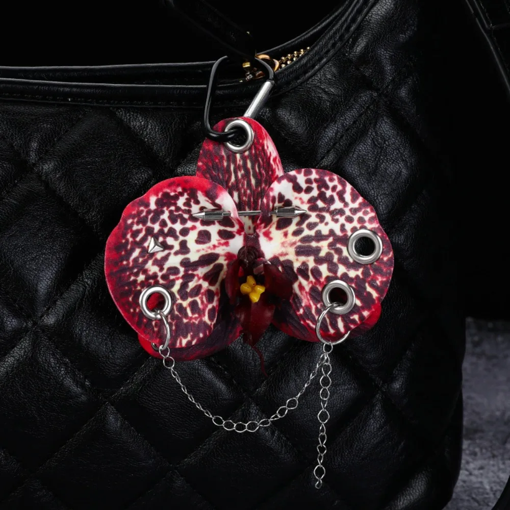 Simulation Flower Orchid Lily Keychain Colorful Gifts Simulation Flower Keyring Backpack Decoration Backpack Hangings Decor