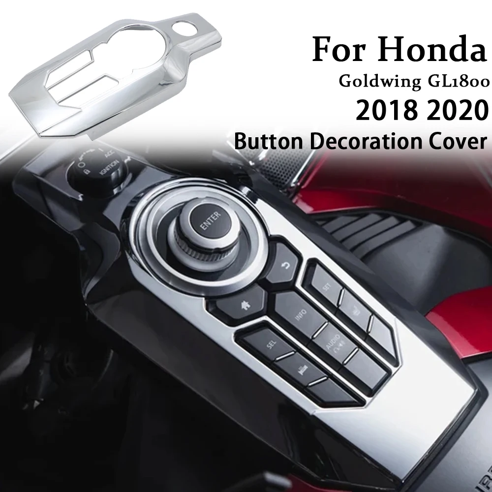 

New Chrome Central Console Button Decoration Cover Center Console Switch Panel Cover For Honda Goldwing GL 1800 GL1800 2018 2020