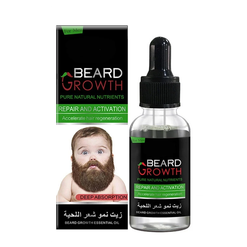 Natural Men\'s Beard Essential Oil Hair Loss Treatment Quick Growth Repair Maintenance Nourish Ginger Vitamin E Beard Care 30ml