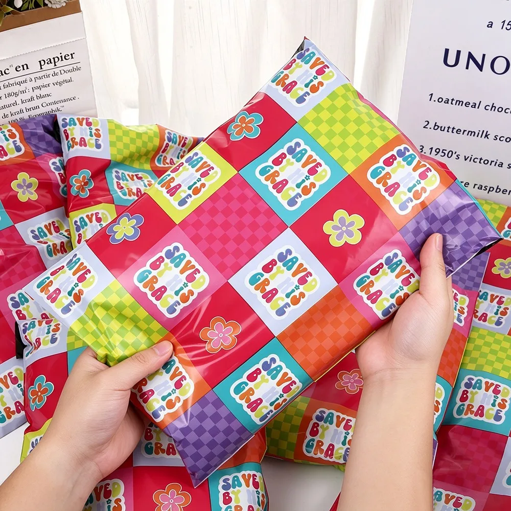 50Pcs 25x33cm Postage Bags Coloful Poly Mailing Bag Self Sealing Packaging Envelopes Small Business Supplies Clothes Courier Bag