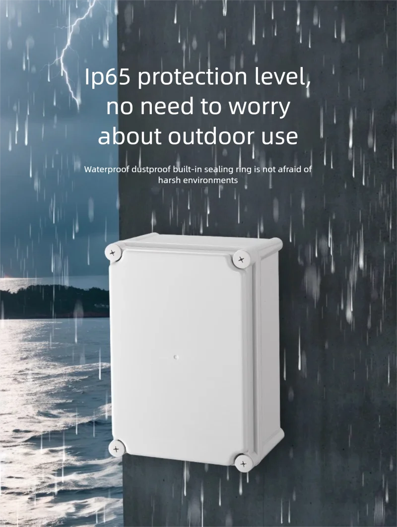 AG-Serie Kunststoff ABS Anschlussdose Schraubkabel Kundenspezifische wasserdichte Anschlussdose Ip65 Elektrisches Anschlusskastengehäuse für den Außenbereich – Detail 6