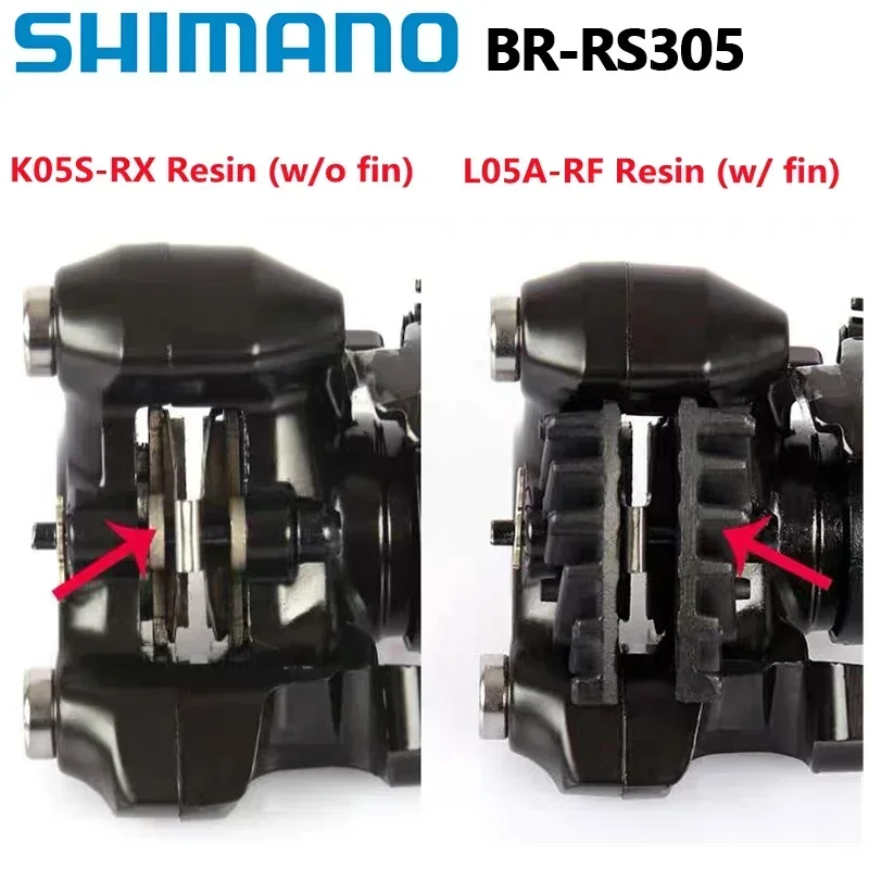 Shimano RS305 Brake Flat Mount Front Side Rear One Pair Mechanical Disc Brake For Road Bicycle Bike BR-RS305 Rear Caliper Black