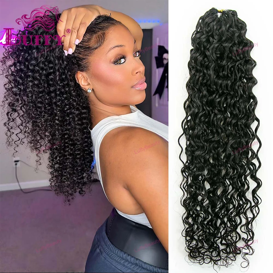 

120g Spanish Curly Crochet Human Hair Extensions Knotless Pre-Separated Crochet Hair Curly Feather Hair Extensions For Braiding