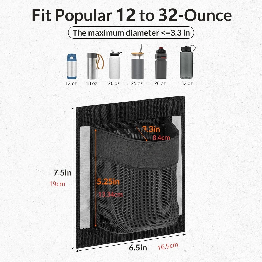 

Marine Cup Holder Mesh Bag Self-Stick Installation Breathable Design for Sunscreen Bottles and For Small Tools