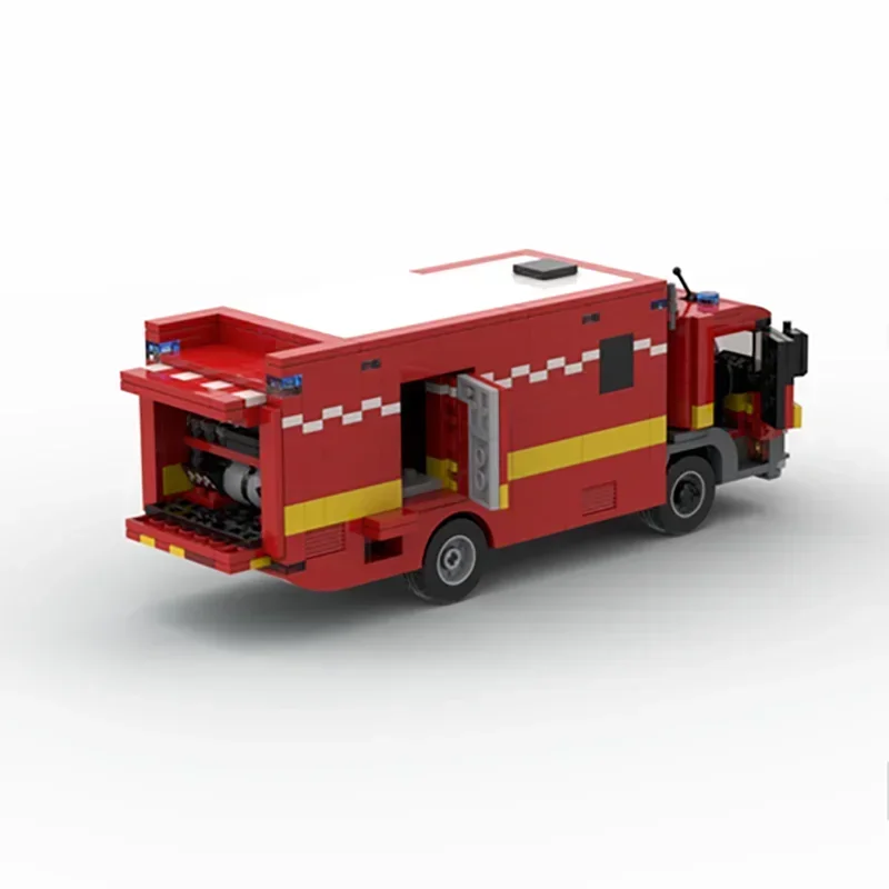 Moc Klocki konstrukcyjne Model samochodu London Fire Brigade - Jednostka poleceń Technologia Klocki modułowe Prezent Zabawki świąteczne Zestawy DIY Montaż