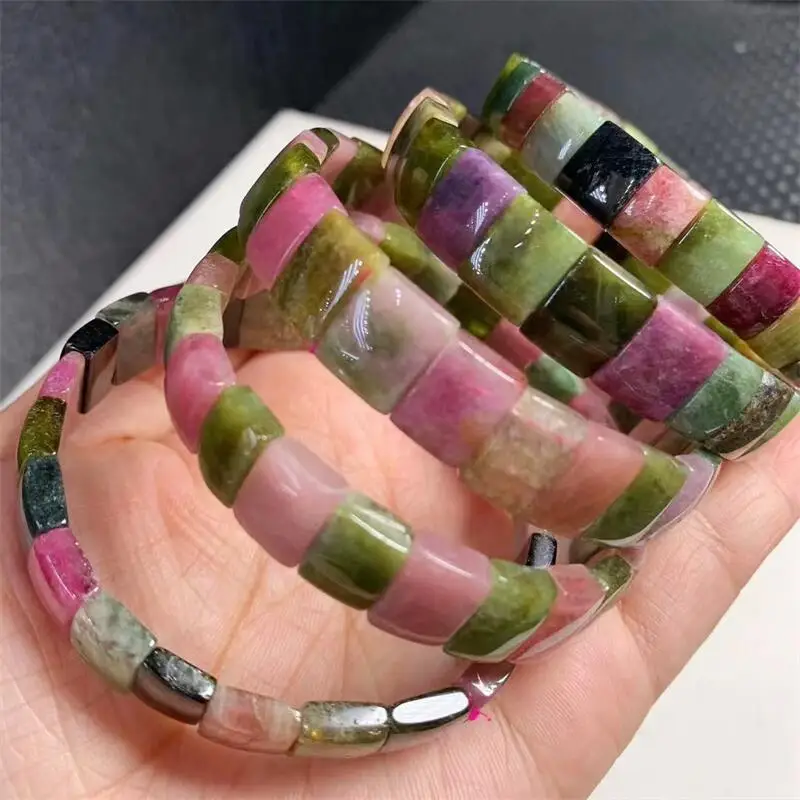 11MM Natural Tourmaline Bangle Women Charm Simple Circle Strand Bangles Yoga Energy Wrist Jewelry 1PCS