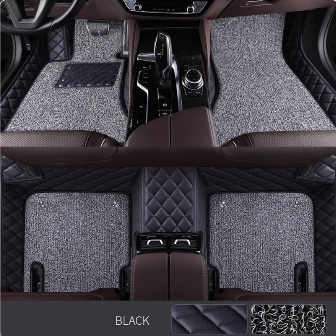 Double Layer Custom Car Floor Mats For BMW 1er Hatchback F20 F21 2012-2018 Auto Carpets Coche Waterproof Leather Floor Liners