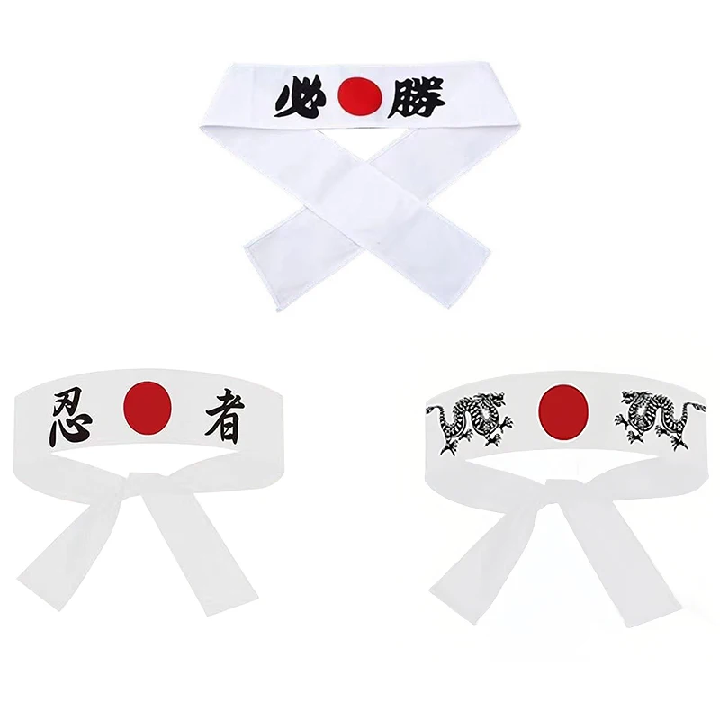 Diadema japonesa Hachimaki para Chef de Sushi, Bandana de Karate, diademas, diadema samurái, ejercicio deportivo